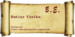 Batisz Etelka névjegykártya